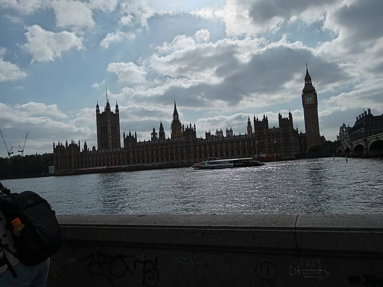 The Palace of Westminster and Big Ben beside the River Thames in London